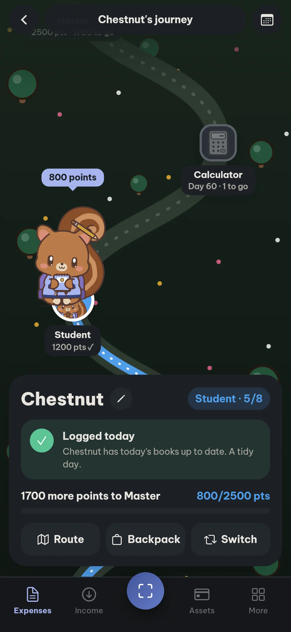 Dẻ's Journey screen
