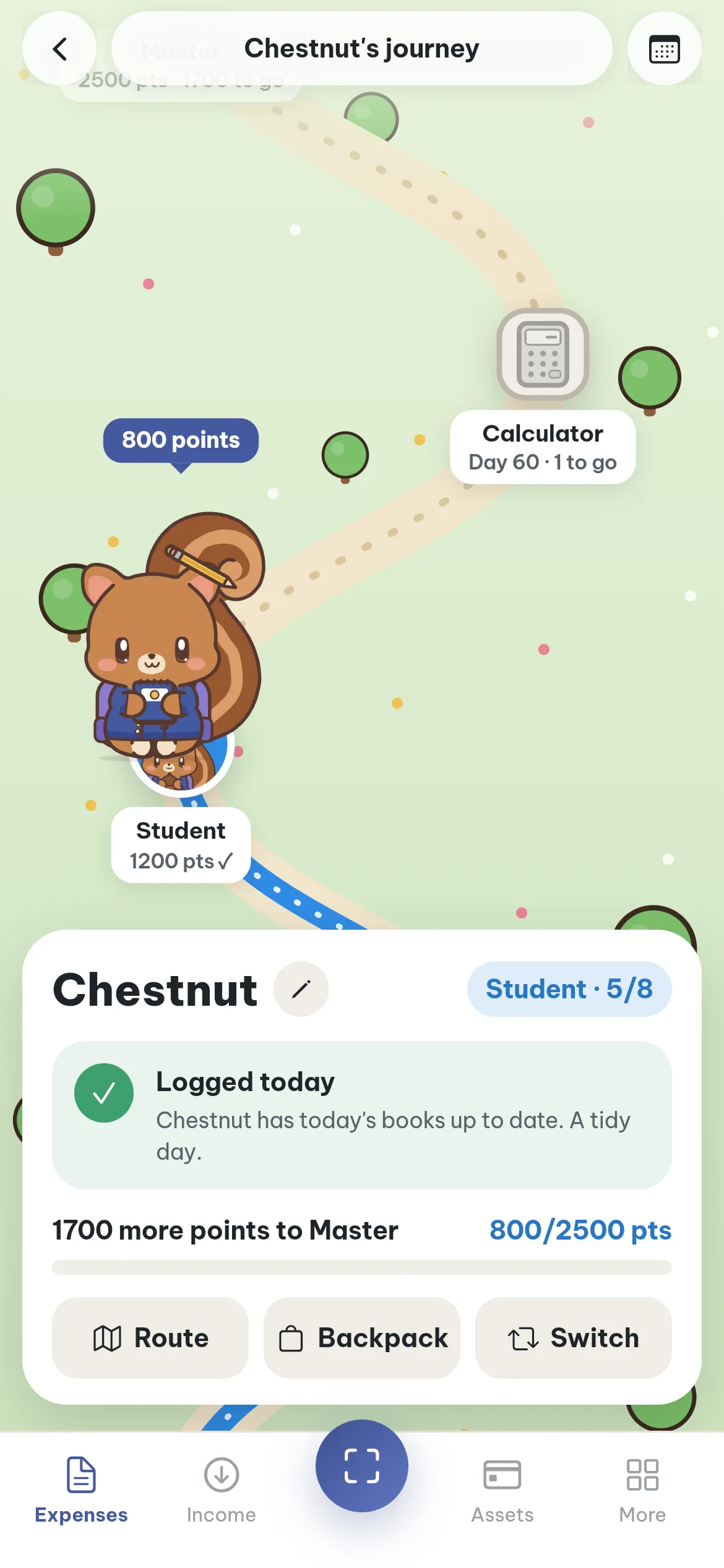 Dẻ's Journey screen